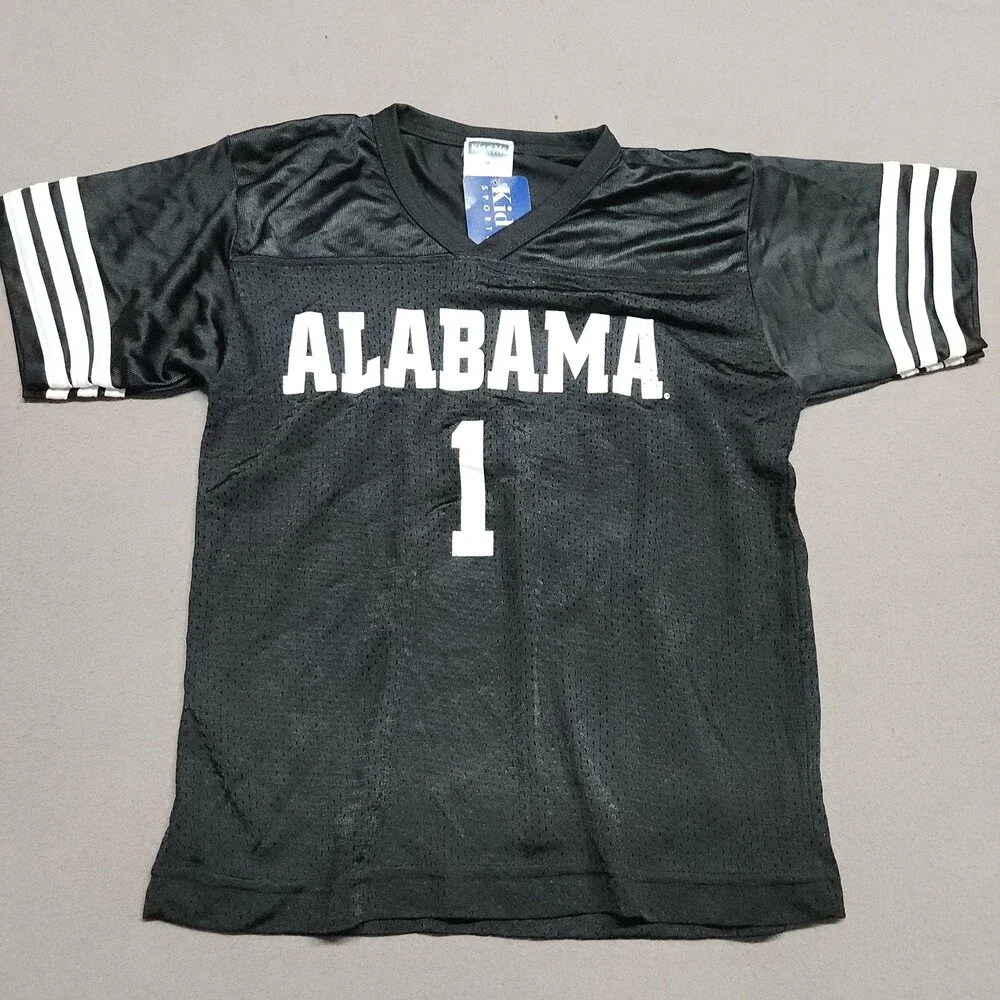 Kids Sports Alabama 1 Football Jersey Youth M 10-12 Black Polyester Pakistan 139